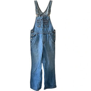 Vintage Buckle 100% Cotton Denim Medium Wash Pant Overalls Sz S